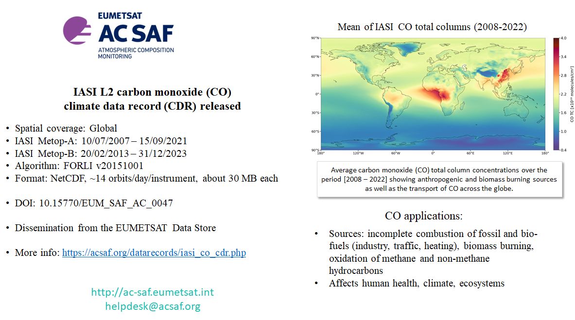 Release image of IASI L2 CO CDR